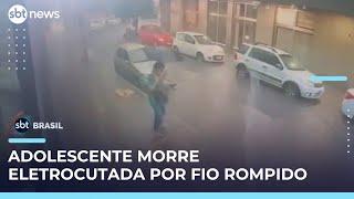Adolescente morre eletrocutada durante temporal em Goiânia | #SBTBrasil