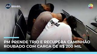 PM prende suspeitos de roubar caminhão e recupera carga avaliada em R$ 200 mil