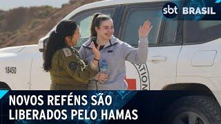 Hamas entrega 8 reféns nesta quinta (30); militar de Israel foi 1ª libertada | SBT Brasil (30/01/25)