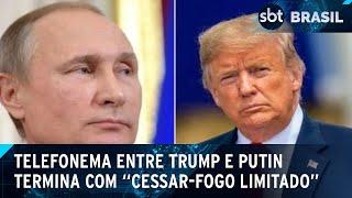 Putin aceita suspender ataques à Ucrânia em telefonema com Trump | SBT Brasil (18/03/25)