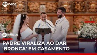 Padre dá 'bronca' e pede que convidados não usem celular em casamento | #SBTNoticias
