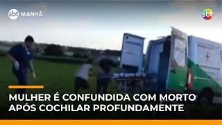 Idosa tira cochilo em plantação e é confundida com morto | #SBTManhã