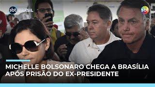 Michelle Bolsonaro chega a Brasília após prisão preventiva de Jair Bolsonaro