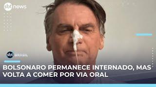 Bolsonaro volta a comer por via oral após duas semanas internado | SBT Brasil (28/04/25)