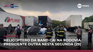 Helicóptero da TV Bandeirantes cai na Dutra; duas pessoas sobrevivem | #JornalDoSBTNews