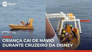 Criança cai de navio de cruzeiro da Disney e pai pula em alto mar para salvá-la | #TanaHora