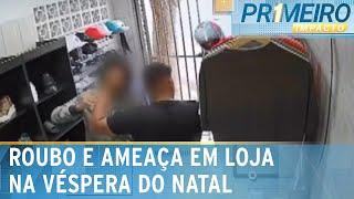 Bandidos roubam loja e ameaçam proprietário na véspera do Natal | Primeiro Impacto (25/12/24)