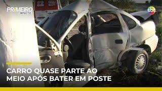 SP: Carro bate em poste e deixa feridos; mais acidentes graves são registrados | #PrimeiroImpacto