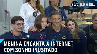 Menina viraliza nas redes com sonho inusitado de ser "polícia de aeroporto" | SBT Brasil (17/10/24)