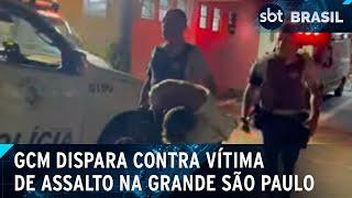 Guarda civil de folga tenta impedir roubo e vítima é atingida por disparos | SBT Brasil (13/01/25)