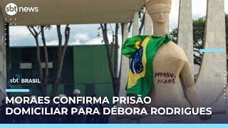 “Perdeu Mané”: Moraes determina prisão domiciliar para mulher que pintou estátua | #SBTBrasil