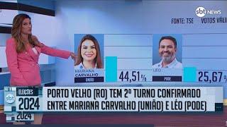 Eleições 2024: Porto Velho (RO) tem 2º turno confirmado entre Mariana Carvalho (União) e Léo (PODE)