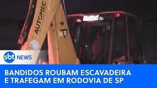 Bandidos tentam roubar escavadeira em canteiro de obras no ABC Paulista