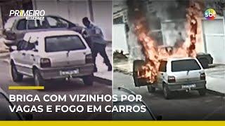 Homem incendeia carros de vizinhos após briga por estacionamento em Brasília | #PrimeiroImpacto