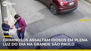 Câmeras flagram criminosos armados fazendo arrastão na Grande São Paulo | #PrimeiroImpacto