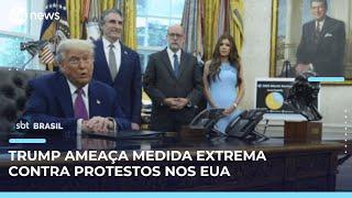 Trump ameaça invocar Lei da Insurreição após protestos na Califórnia | #SBTBrasil
