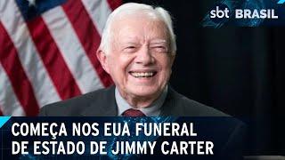 Ex-presidente dos EUA tem funeral de seis dias marcado por homenagens | SBT Brasil (04/01/25)