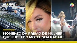 SP: Veja momento da prisão de mulher que fugiu de motel e quase atropelou policial | #PrimeiroImpacto