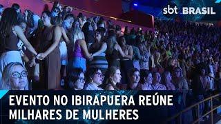 Quase 10 mil mulheres se reúnem em parque de SP para conferência  | SBT Brasil (22/03/25)