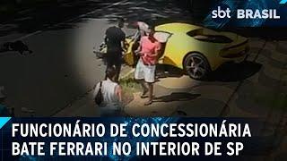 Funcionário de concessionária perde controle de Ferrari e invade casa em SP | SBT Brasil (14/02/25)