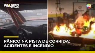 Dois acidentes com carros de corrida terminam em incêndio no Paraná e em Brasília | #PrimeiroImpacto