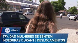 Pesquisa aponta que 97% das mulheres no Brasil se sentem inseguras na rua | #SBTNews (26/12/24)