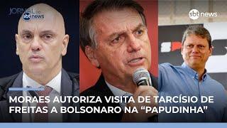 Moraes autoriza visita de Tarcísio de Freitas a Jair Bolsonaro | #JornaldoSBTNews