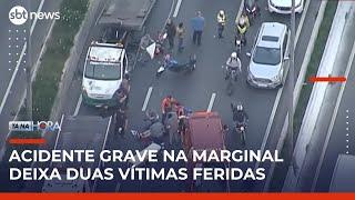 Grave acidente deixa dois feridos na Marginal Tietê em SP | Tá na Hora (05/05/25)