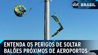 Aviação civil pode ser colocada em risco ao soltar balão; entenda | SBT Brasil (15/03/25)