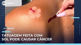 Tatuagens de queimadura solar: risco à saúde é alertado por dermatologistas | #SBTBrasil 