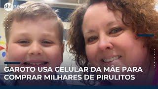 Criança usa celular da mãe e encomenda 70 mil pirulitos pela internet | #SBTNews (08/05/25)