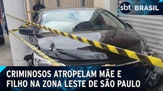 Mãe e filho são atropelados por criminosos em fuga em São Paulo | SBT Brasil (08/11/24)