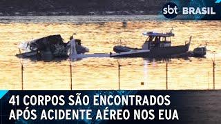 Corpos de vítimas de acidente aéreo nos EUA são resgatados por mergulhadores | SBT Brasil (31/01/25)