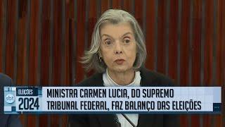 Eleições 2024: Ministra Carmen Lucia, do Supremo Tribunal Federal, faz balanço das eleições