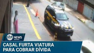 Casal furta viatura da PRF e foge para cobrar dívida pessoal | #SBTNews Manhã (14/03/25)