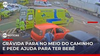 Parto de emergência: bebê nasce dentro de ambulância em rodoviária no Mato Grosso | #SBTNotícias