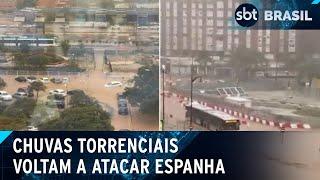 Espanha volta a ter chuva torrencial e autoridades decretam alerta vermelho | SBT Brasil (13/11/24)