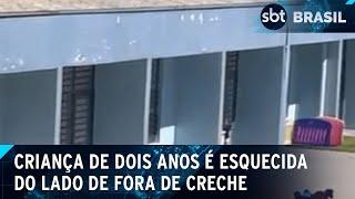 Criança é esquecida do lado de fora de creche sob sol forte e se desespera | SBT Brasil (20/02/25)