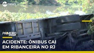 Ônibus cai em ribanceira no Rio e vítimas são resgatadas pelos bombeiros | #PrimeiroImpacto