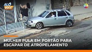 Mulher foge de tentativa de feminicídio e sobe em portão para escapar de ex | #AloVoce
