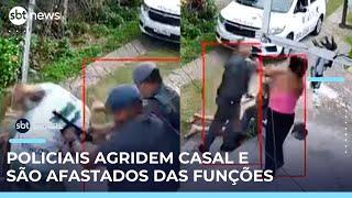 PMs são afastados após agredirem casal em frente de casa em Valinhos (SP) | #SBTBrasil