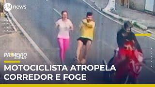 Flagra: Motociclista atropela corredor e foge sem prestar socorro | #PrimeiroImpacto