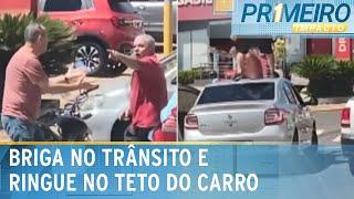 Motorista de app e motociclista trocam socos em briga no trânsito | Primeiro Impacto (20/03/25)