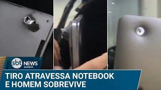 Notebook em mochila salva homem de ser atingido por tiro | #SBTNews Manhã (20/03/25)