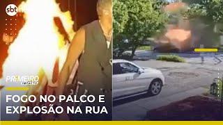 Bailarina é atingida por fogo no palco e caminhão explode nos EUA | Primeiro Impacto (28/05/25)
