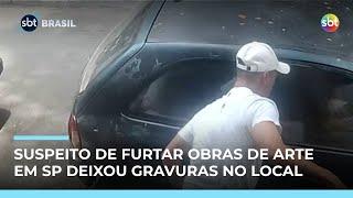 Exclusivo: Suspeito de furtar obras de arte em SP é flagrado deixando gravuras 