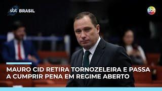 Mauro Cid retira tornozeleira eletrônica após audiência no STF  | #SBTBrasil