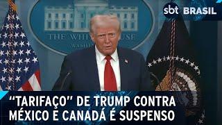 Trump suspende tarifas sobre México e Canadá após acordo com os países | SBT Brasil (03/02/25)