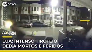 Intenso tiroteio no meio da rua deixa três mortos e 10 feridos nos EUA | #PrimeiroImpacto