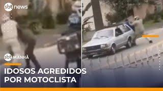 Motociclista agride dois idosos em briga de trânsito no Paraná | #SBTManhã